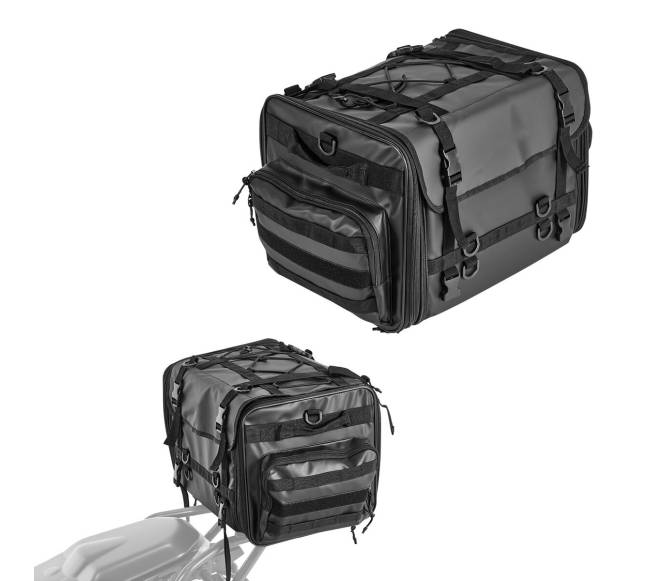 Motociklo galinė bagažinė su lietaus apsauga0