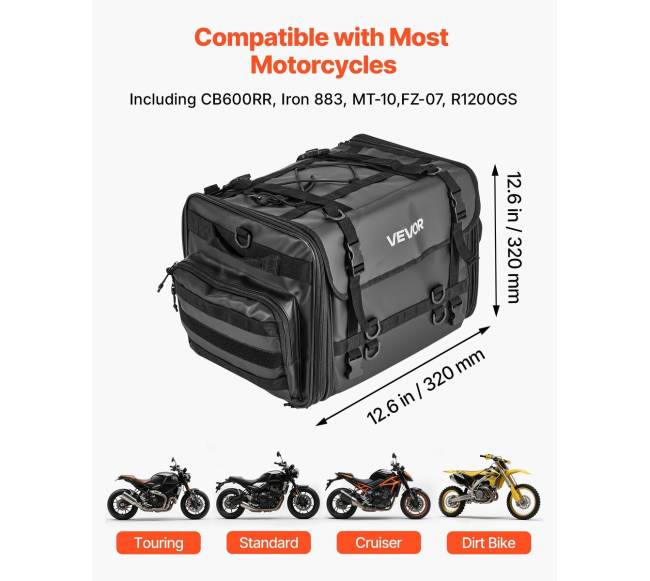 Motociklo galinė bagažinė su lietaus apsauga1