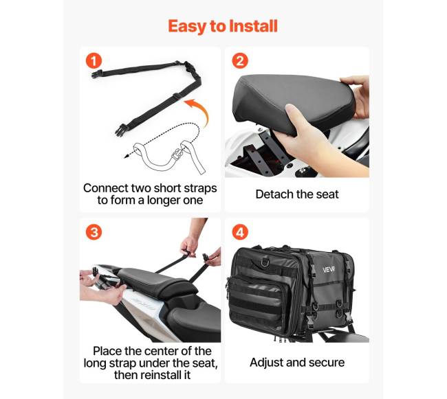 Motociklo galinė bagažinė su lietaus apsauga3