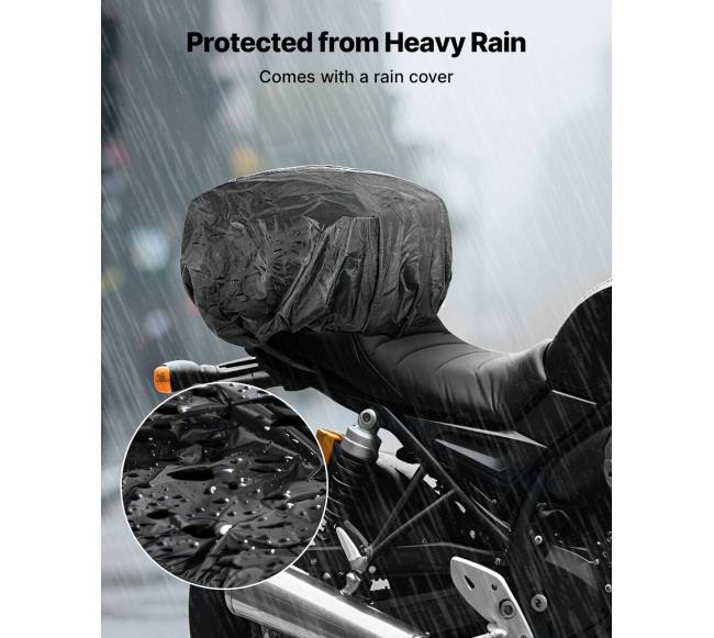 Motociklo galinė bagažinė su lietaus apsauga4