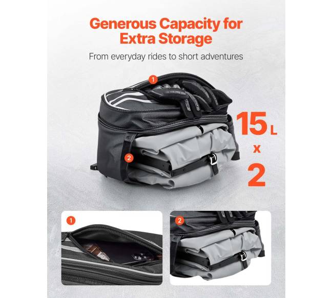 Motociklo šoninė krepšys 30 L talpos1