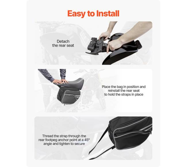 Motociklo šoninė krepšys 30 L talpos3