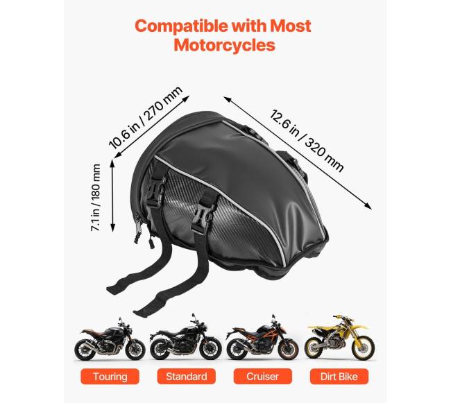 Motociklo galinė krepšys 10 L su lietaus danga1