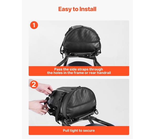 Motociklo galinė krepšys 10 L su lietaus danga4