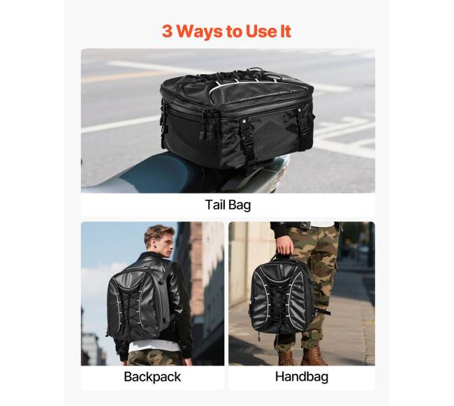 Motociklo galinė kuprinė, 22-34 L, su lietaus apsauga6