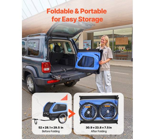 Šuns dviračio priekaba iki 40 kg5