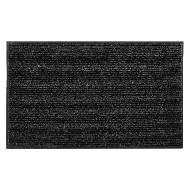 Pilkas priekinių durų kilimas vidaus ir lauko sąlygomis0