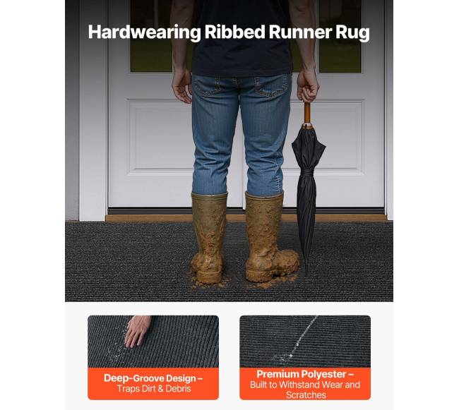 Pilkas priekinių durų kilimas vidaus ir lauko sąlygomis1