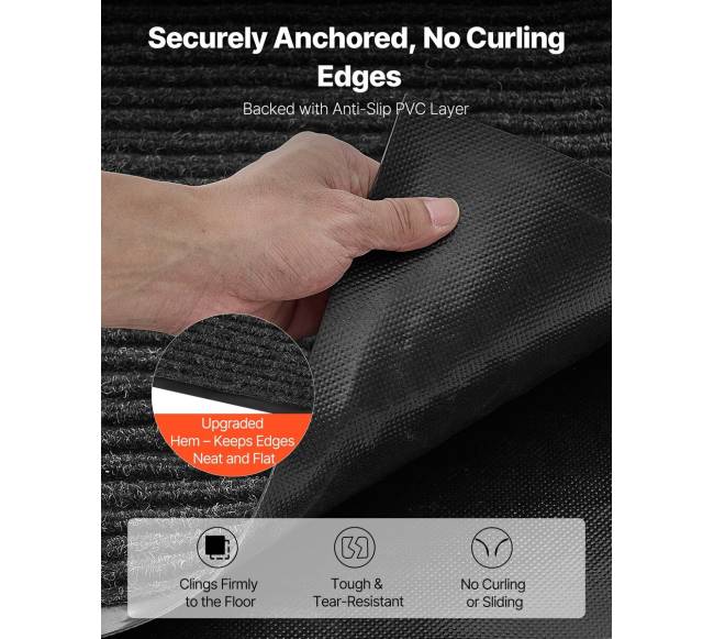 Pilkas priekinių durų kilimas vidaus ir lauko sąlygomis4