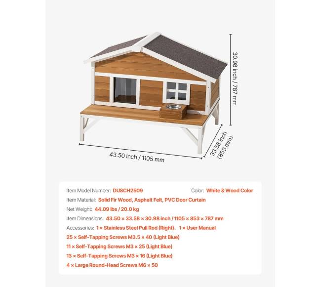 Medinis šiltintas kačių namelis su platforma5