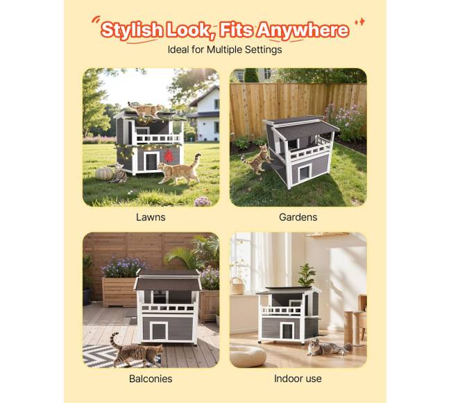 Dviaukštis medinis katės namas su izoliacija5