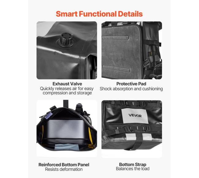 Moto šoninė krepšys, 56 l talpa, vandeniui atspari6