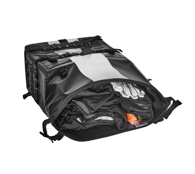 Moto šoninė krepšys, 56 l talpa, vandeniui atspari8