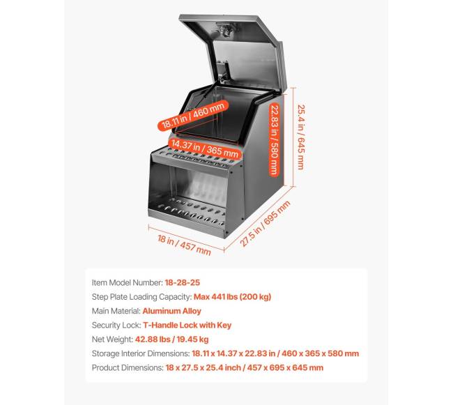 Puspriekabės įrankių dėžė su T formos užraktu6