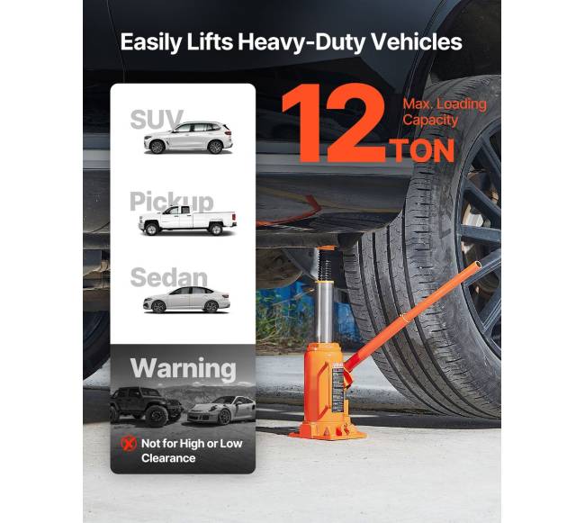 Hidraulinis butelinis domkratas, 12 tonų1