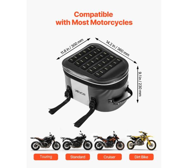 Motociklo galinė krepšys 28 L, juoda2