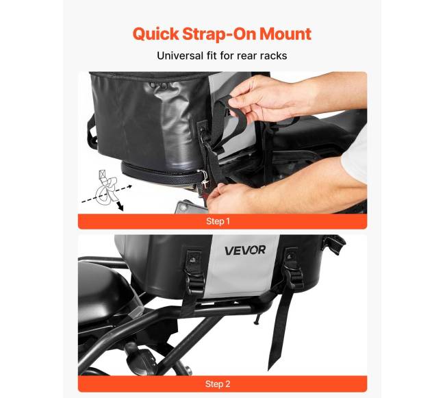 Motociklo galinė krepšys 28 L, juoda4