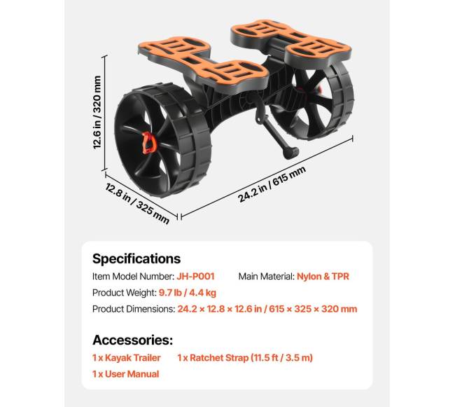 Sulankstomas vežimėlis baidarėms pervežti5