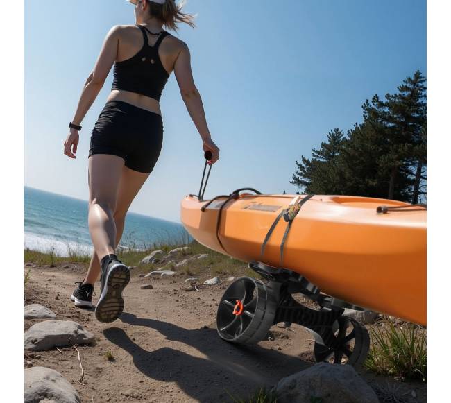 Sulankstomas vežimėlis baidarėms pervežti7