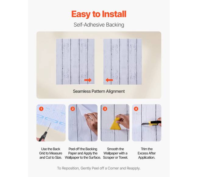 Lipni medžio tekstūros tapetai 45cm x 12m2