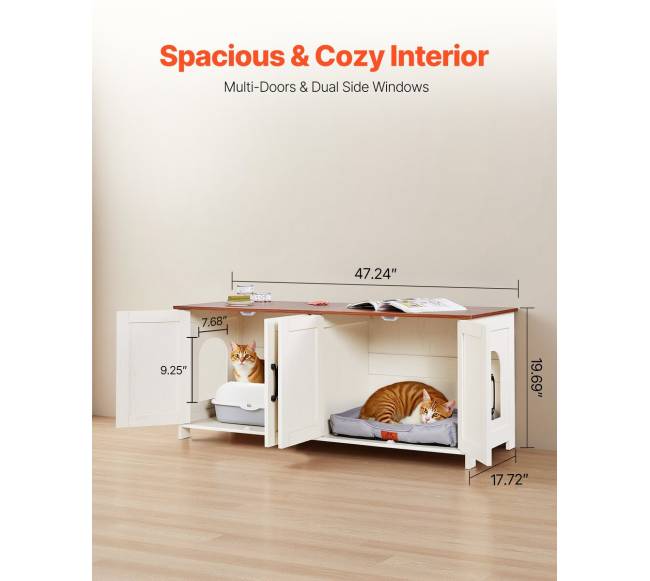 Kačių tualeto dėžės uždangalas su 4 durimis1