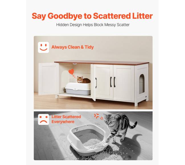 Kačių tualeto dėžės uždangalas su 4 durimis4