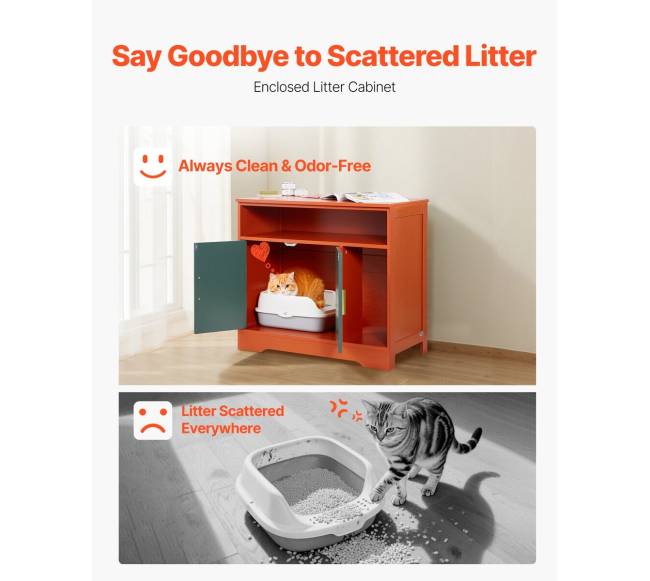 Katės kraiko dėžės spintelė su lentyna1