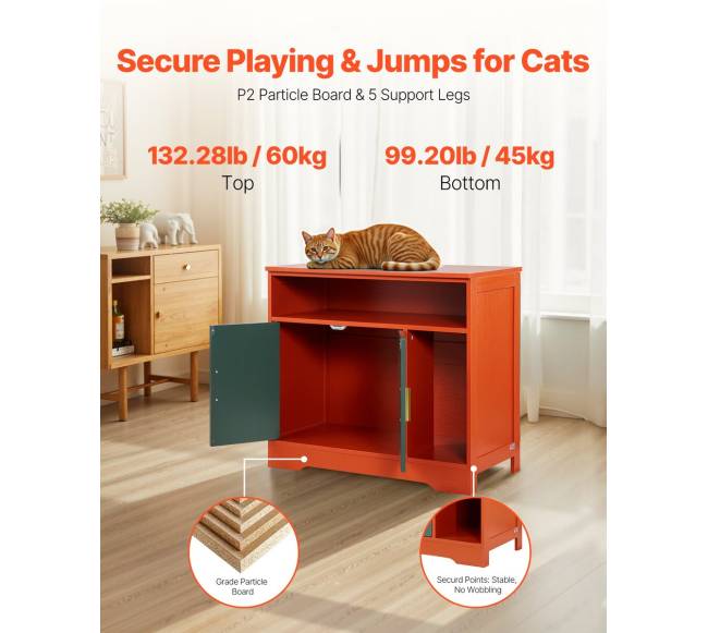 Katės kraiko dėžės spintelė su lentyna2