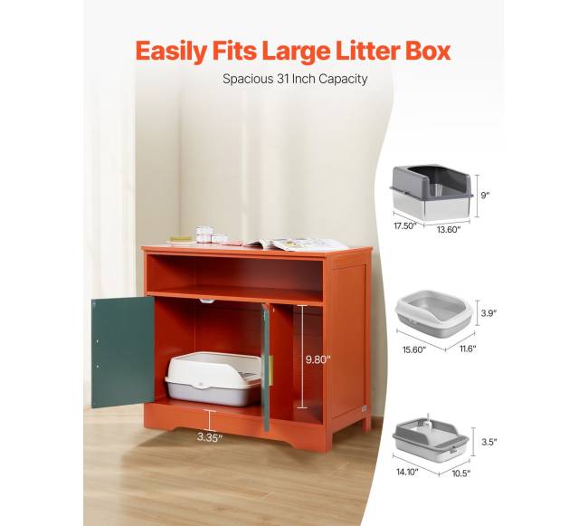 Katės kraiko dėžės spintelė su lentyna3