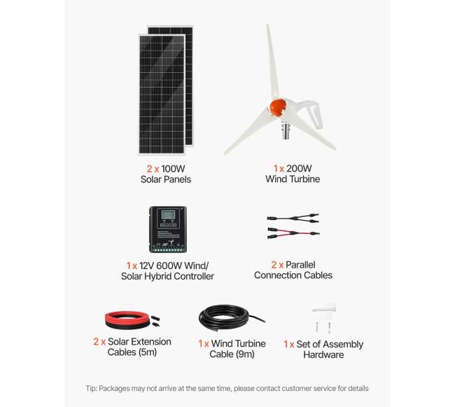 12V 400W saulės ir vėjo energijos rinkinys6