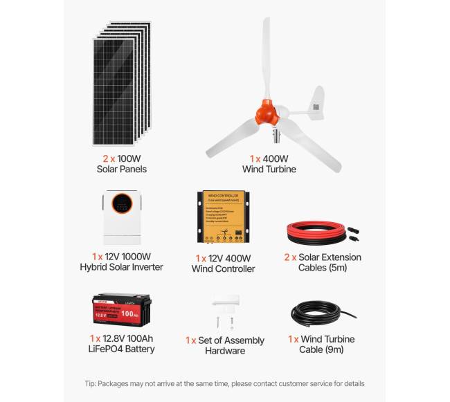 Saulės ir vėjo jėgainės komplektas 600W6
