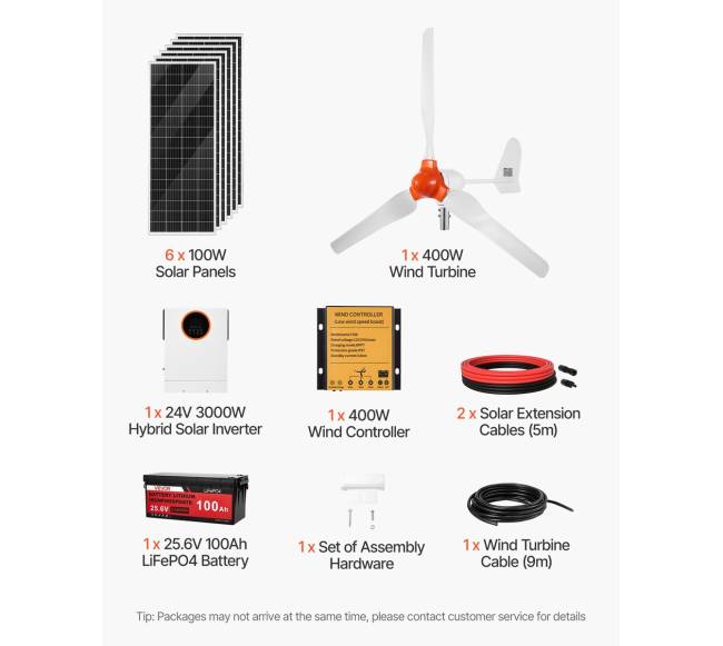 24V 1000W saulės ir vėjo energijos rinkinys6