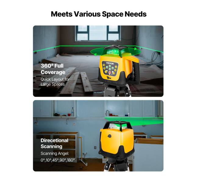 Rotacinis lazerinis lygio rinkinys, 500 m2