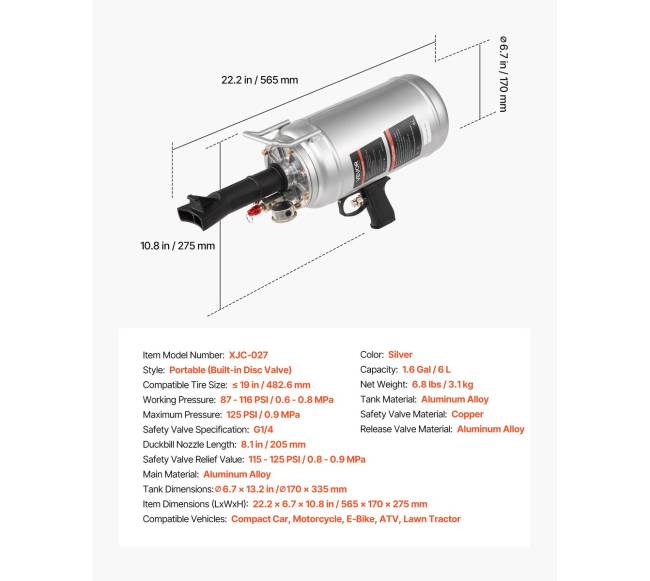 Nešiojamas padangų užmontuotojas 6 L6