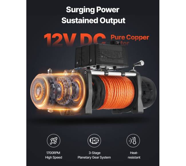 Elektrinė gervė, 5400 kg apkrova, 12V sunkvežimiams2