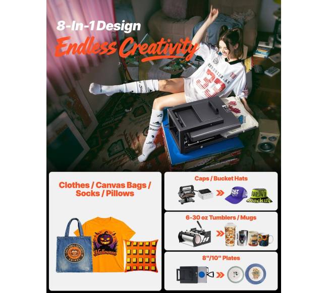 Hibridinis šilumos presas 380 x 380 mm, 8-in-11