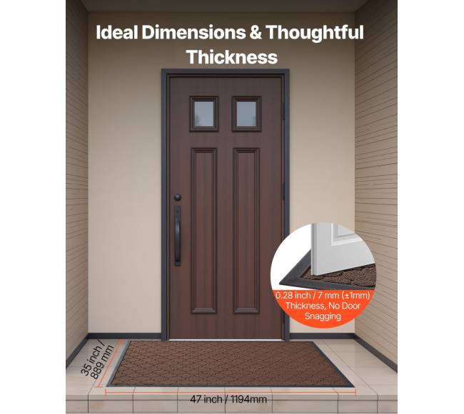 Lauko ir vidaus durų kilimėlis 1194 x 889 mm rudas1