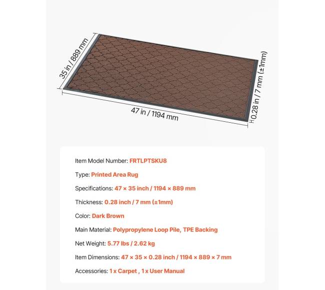 Lauko ir vidaus durų kilimėlis 1194 x 889 mm rudas6