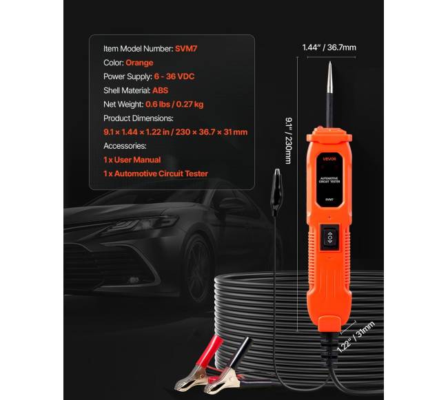 Automobilių elektros grandinės testeris su apšvietimu6