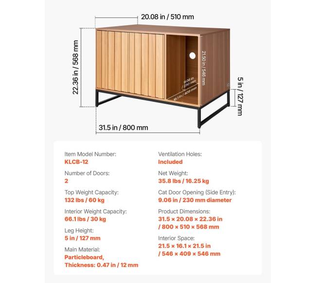 Katės kraiko dėžės baldai, 80 cm spintelė6