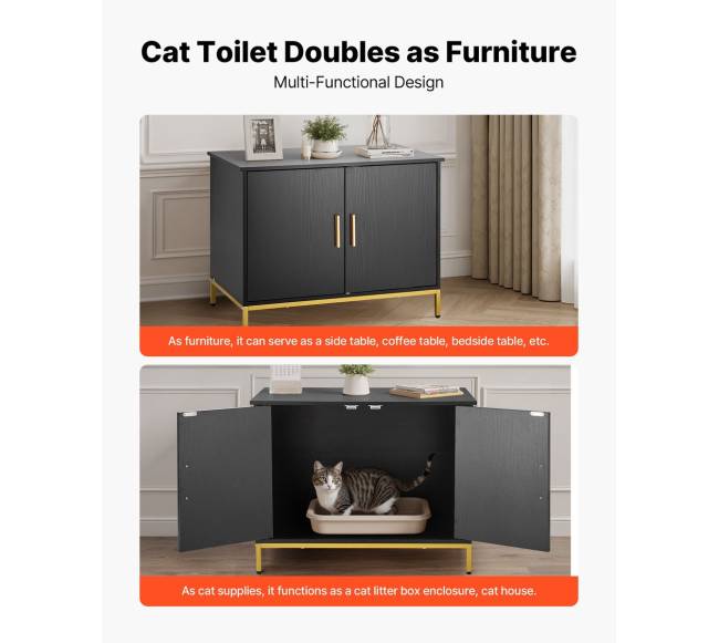 Paslėpta kačių tualeto dėžė su metalinėmis kojelėmis5