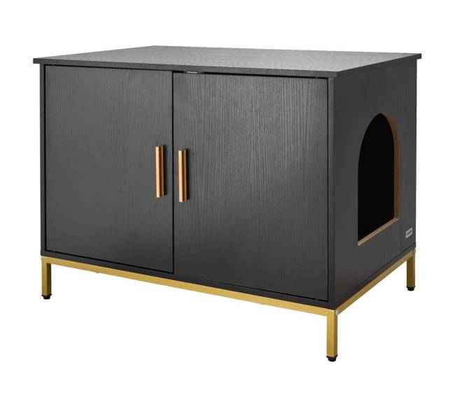 Paslėpta kačių tualeto dėžė su metalinėmis kojelėmis8