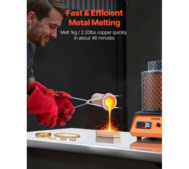 Elektrinė lydymo krosnelė, 1350W, 3kg keraminis tiglis1