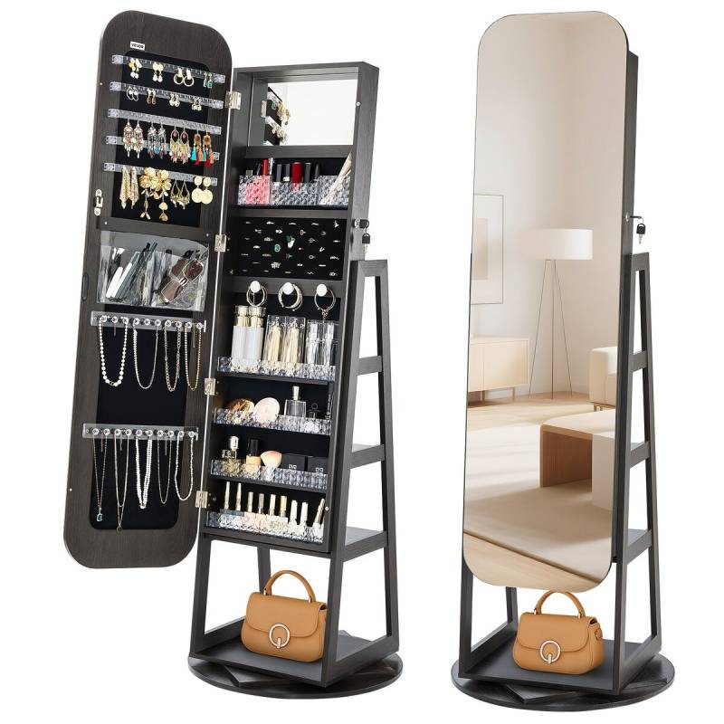 Papuošalų spinta su pasukamu veidrodžiu0