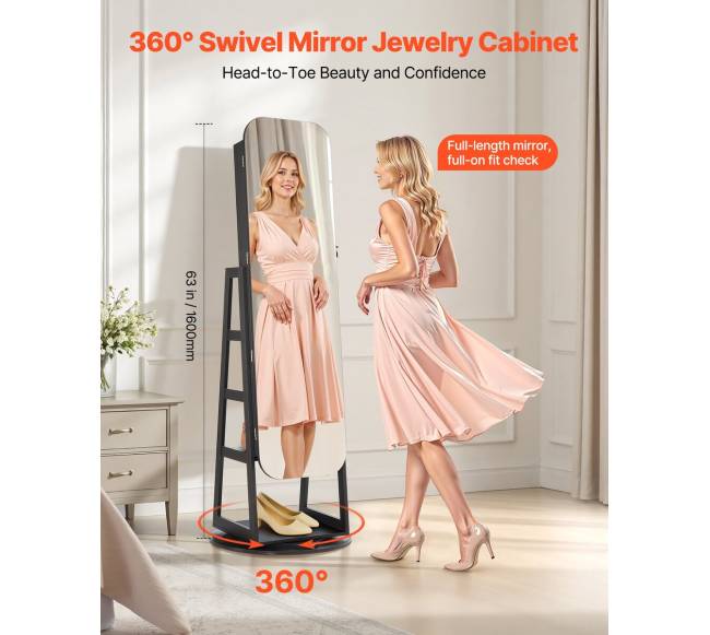 Papuošalų spinta su pasukamu veidrodžiu1