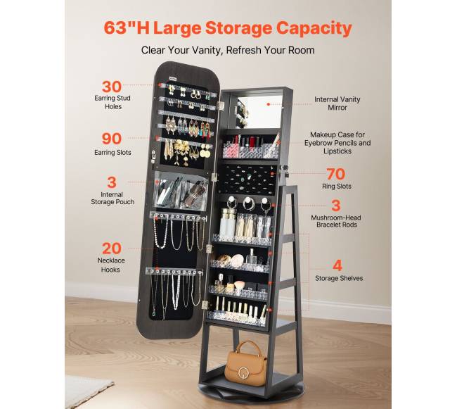 Papuošalų spinta su pasukamu veidrodžiu2