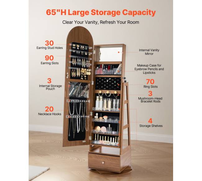 Pasukama papuošalų spinta su veidrodžiu2