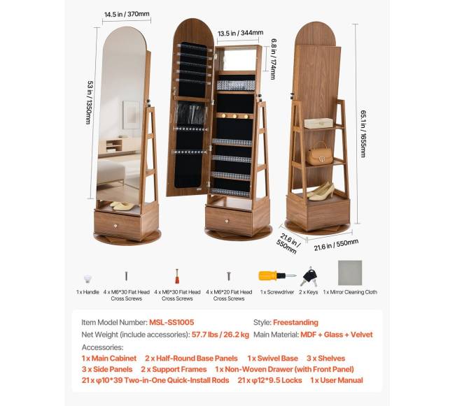 Pasukama papuošalų spinta su veidrodžiu6