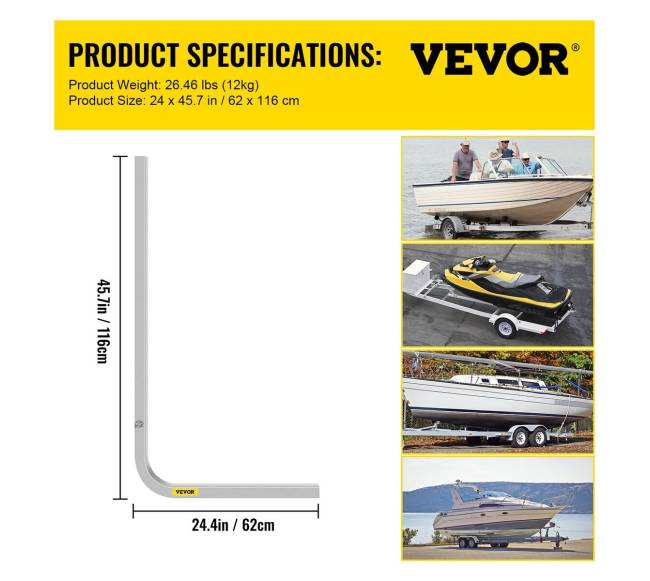 Priekabos vedliai laivams, 116 cm, aliuminiai6
