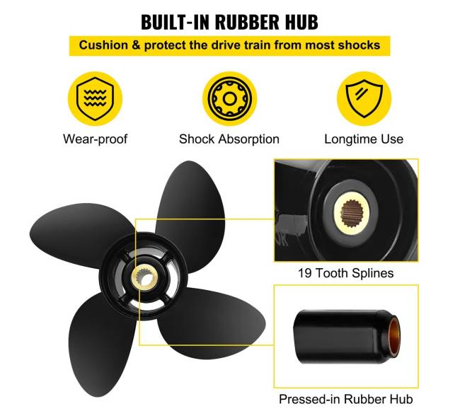 Valties sraigtas, 4-menčių, su 19 dantelių splinu4